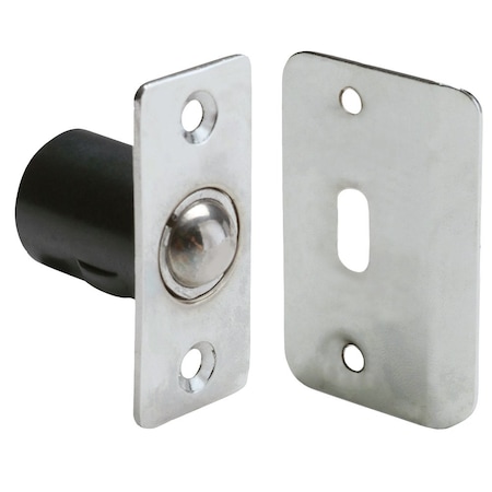 Pamex Adjustable Ball Catch with Round Corner Faceplate and Strike Satin Nickel Finish DD0510SN